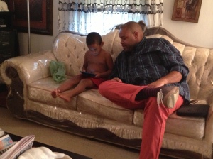 Husband with my little cousin.